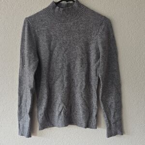 Donna Karan Gray Sparkle Turtleneck Sweater